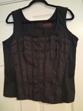 Tripp NYC faux corset top, size XXL, Black/purple. Very gothy!
